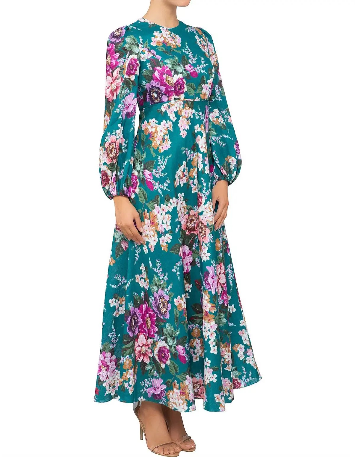 Zimmermann Allia high neck dress in Emerald Floral  Size 2/ AU 12 photo 4