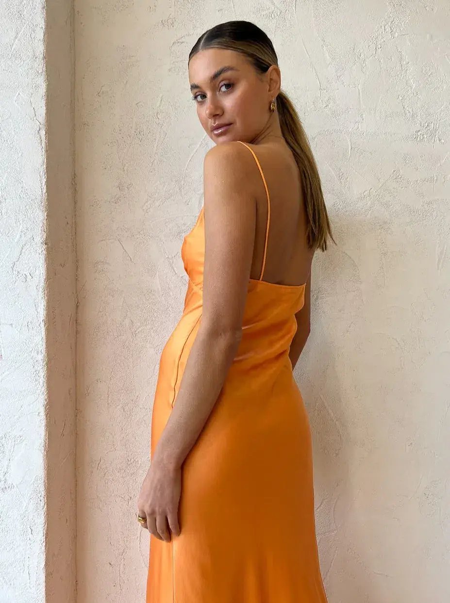 Bec & Bridge Amber V Maxi Dress in Nectarine Orange Size 6 photo 3