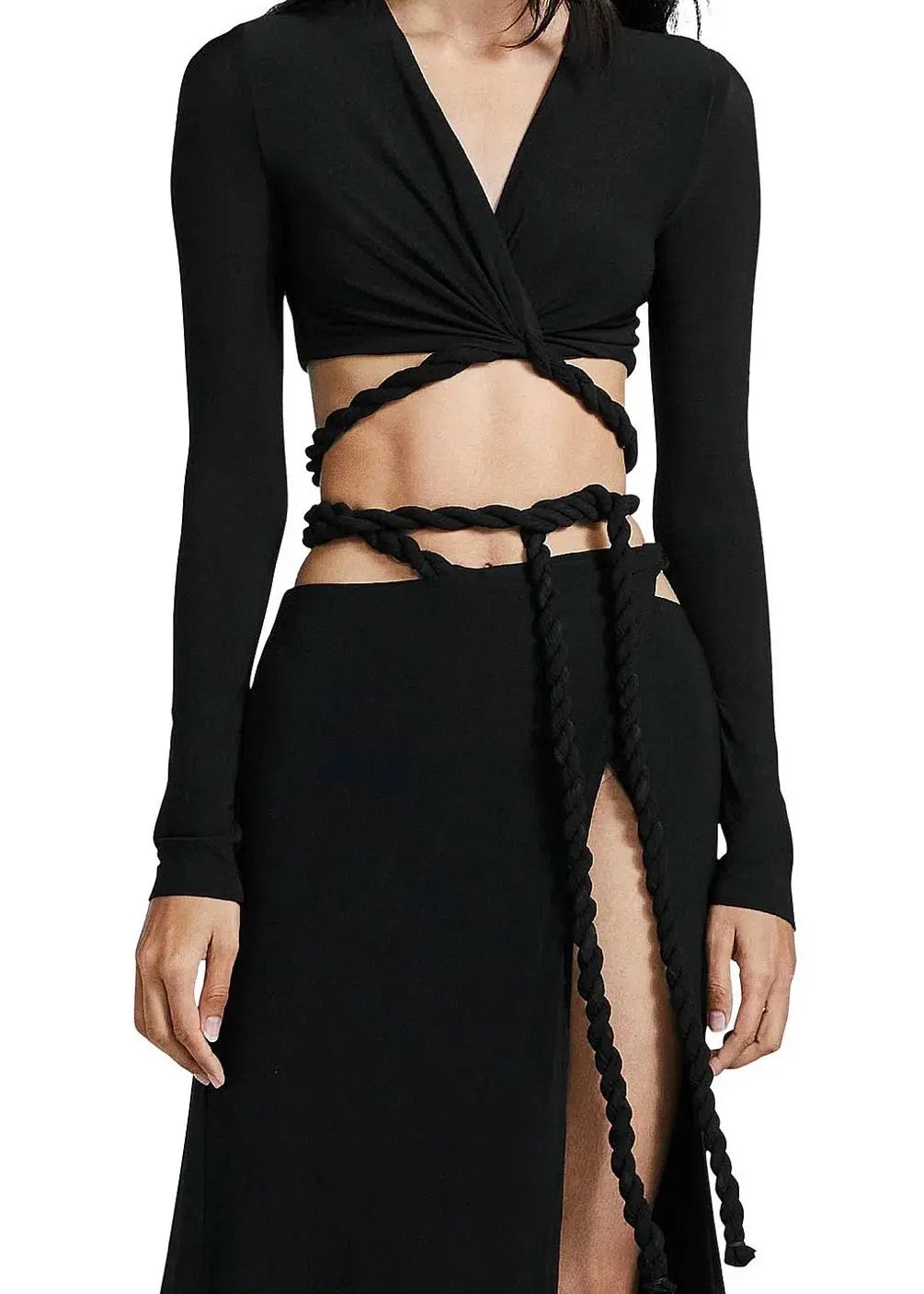 Dion Lee Rope Wrap Top & Skirt Set Black Size 6 photo 2