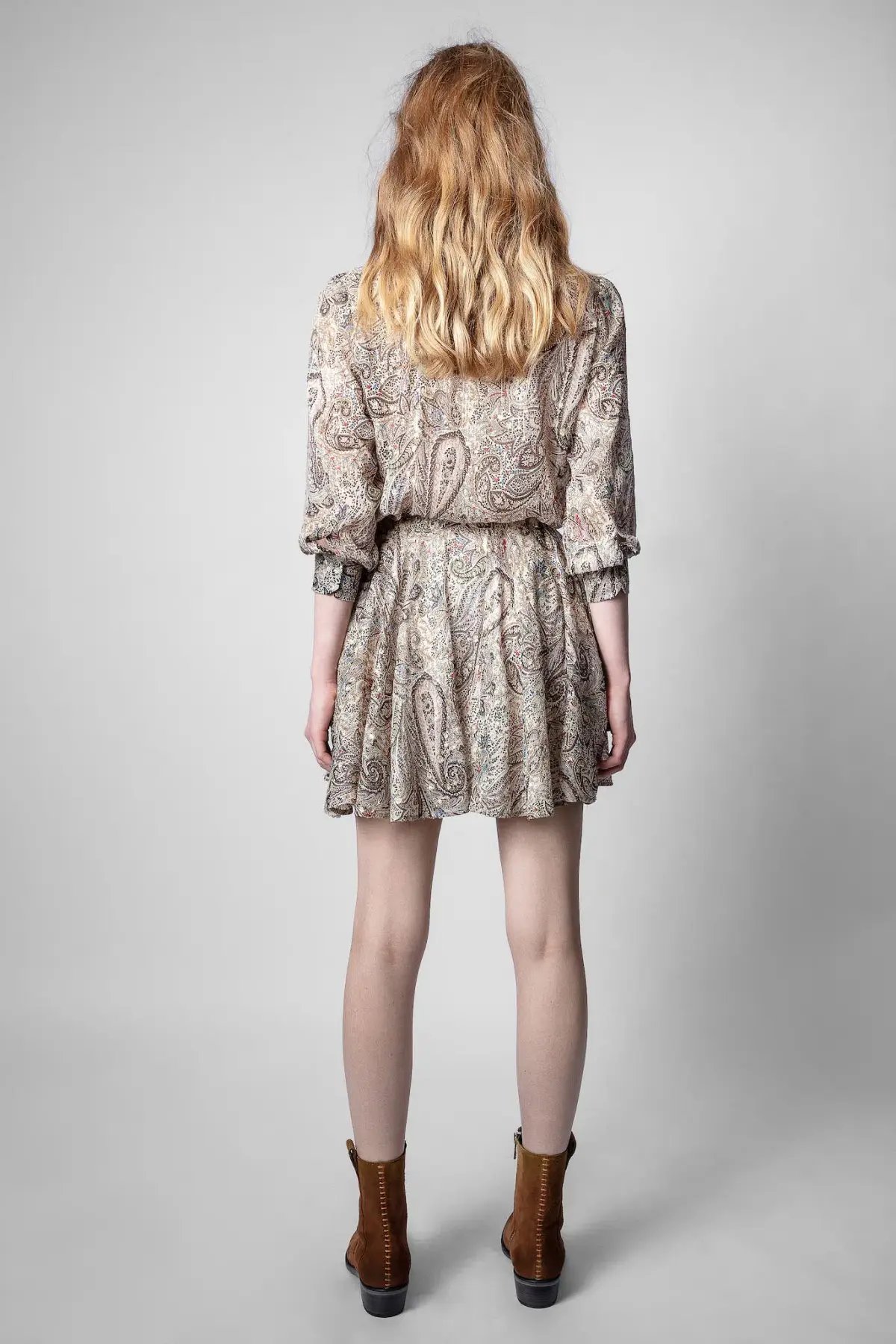 Zadig and Voltaire Ranil Peacock Silk Dress Print Size 10 photo 3
