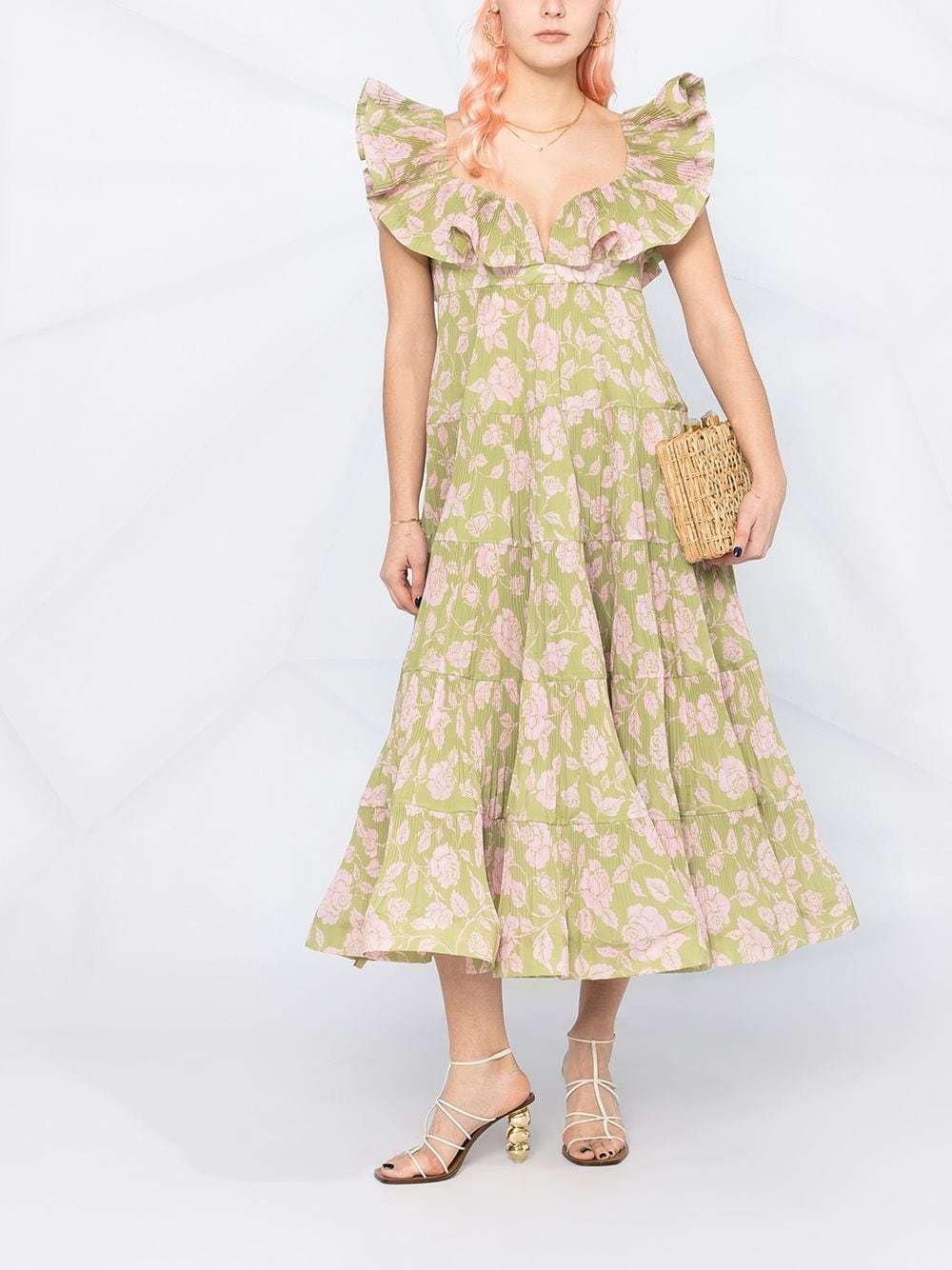 Zimmermann Lovestruck Pleated Floral Gown Print Size 1/Au 10 photo 2