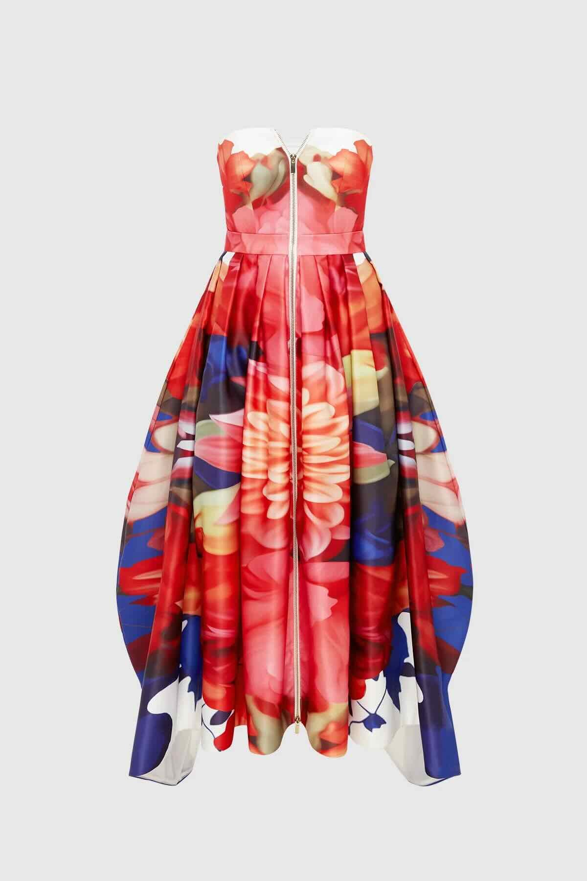 LEO LIN NORINE BUSTIER MIDI DRESS - KALEIDOSCOPE PRINT photo 5