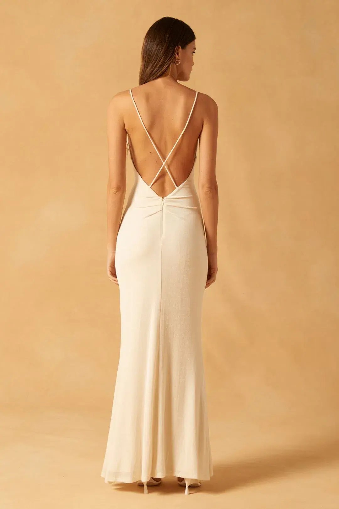 Misha Avoca Jersey Maxi Dress in Ivory Size 8 photo 2