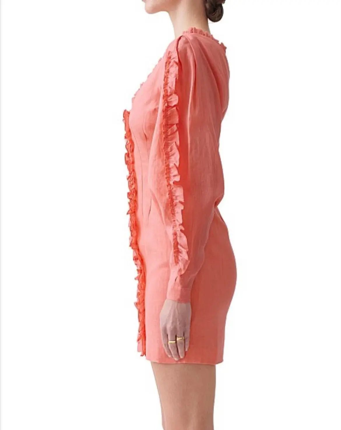 Joslin Studio Clarissa Linen Mini Dress Salmon Size 6 photo 2