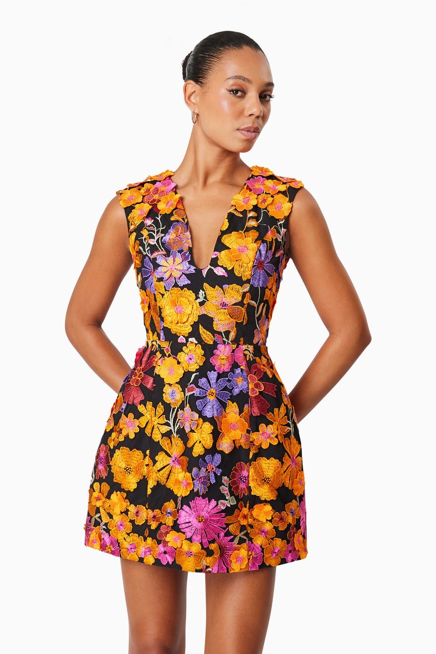 Elliatt Alessandra Mini Dress - Orange Multi photo 3