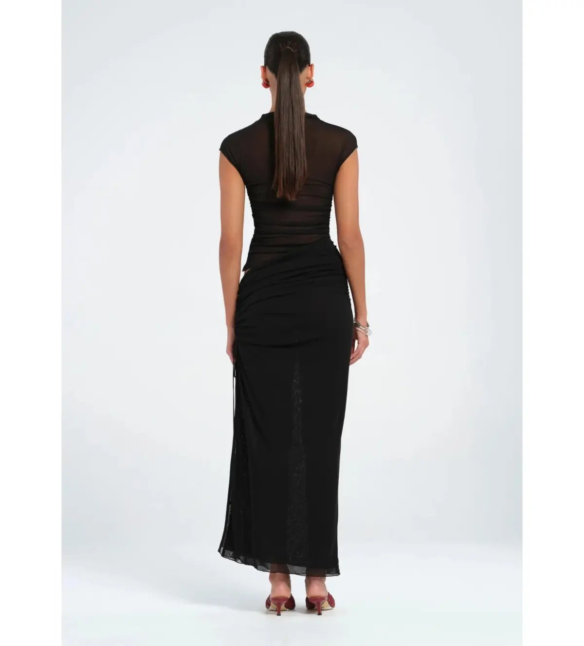 Benni Milo Mesh Maxi Dress in Black Size AU 8 photo 3