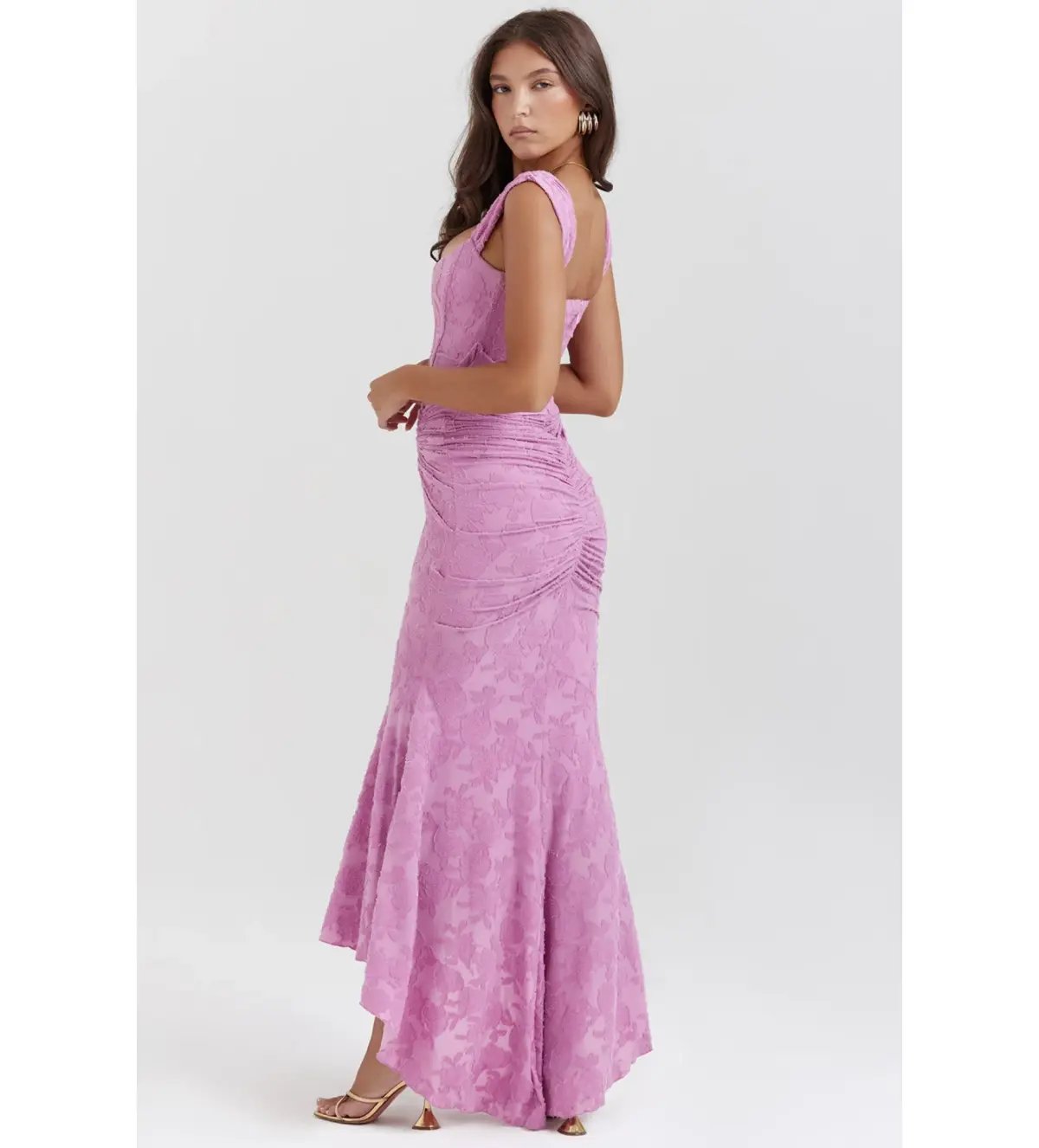 House of CB Cesca Floral Maxi Dress in Rose Pink Size 8/S photo 3