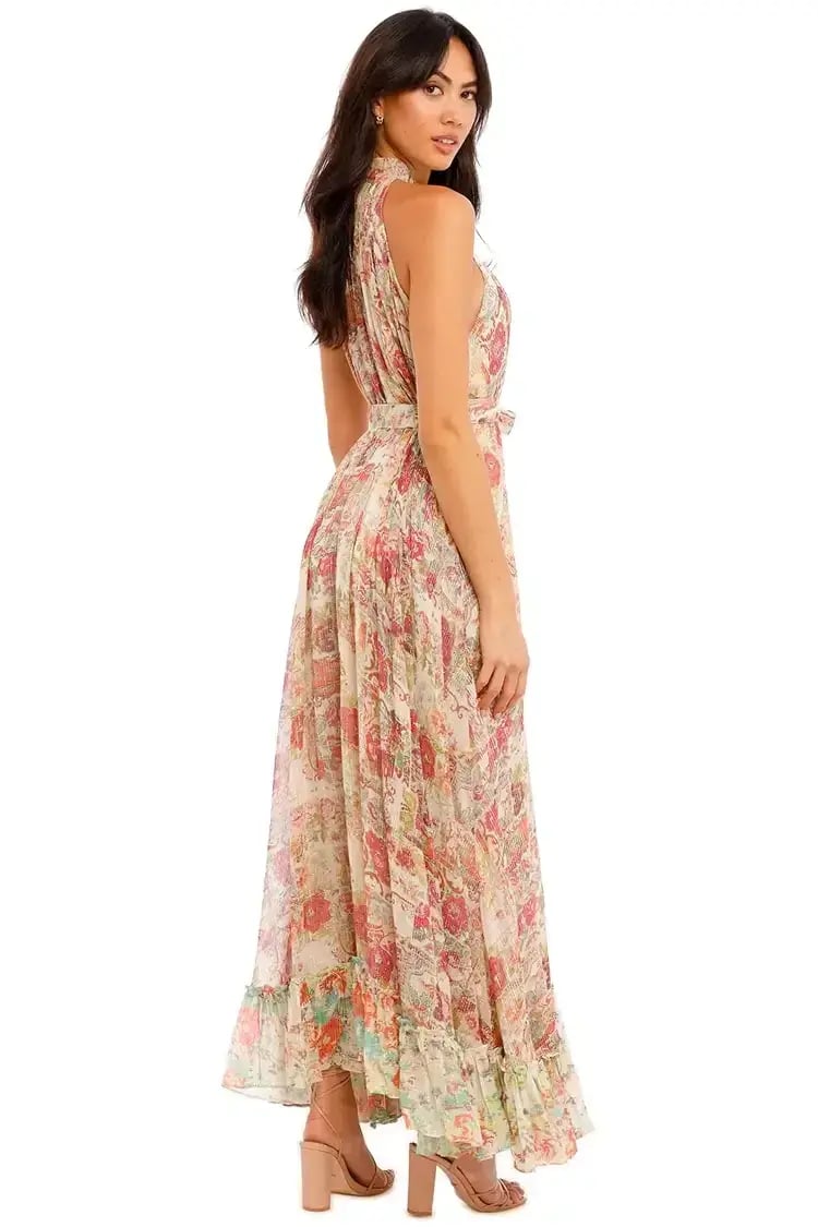Hemant & Nandita Nova Midi Dress With Belt Floral Size 14 photo 2