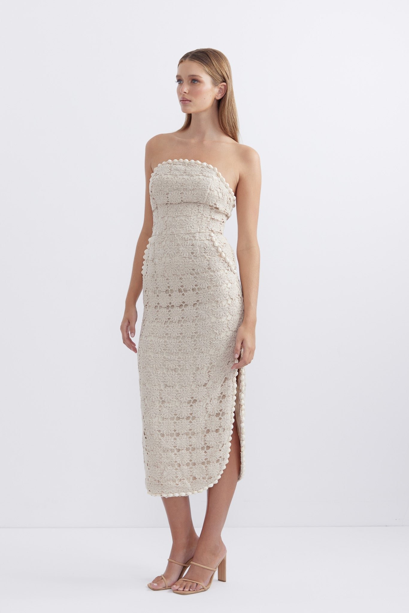 PASDUCHAS ALABASTER MIDI DRESS - CHALK photo 3