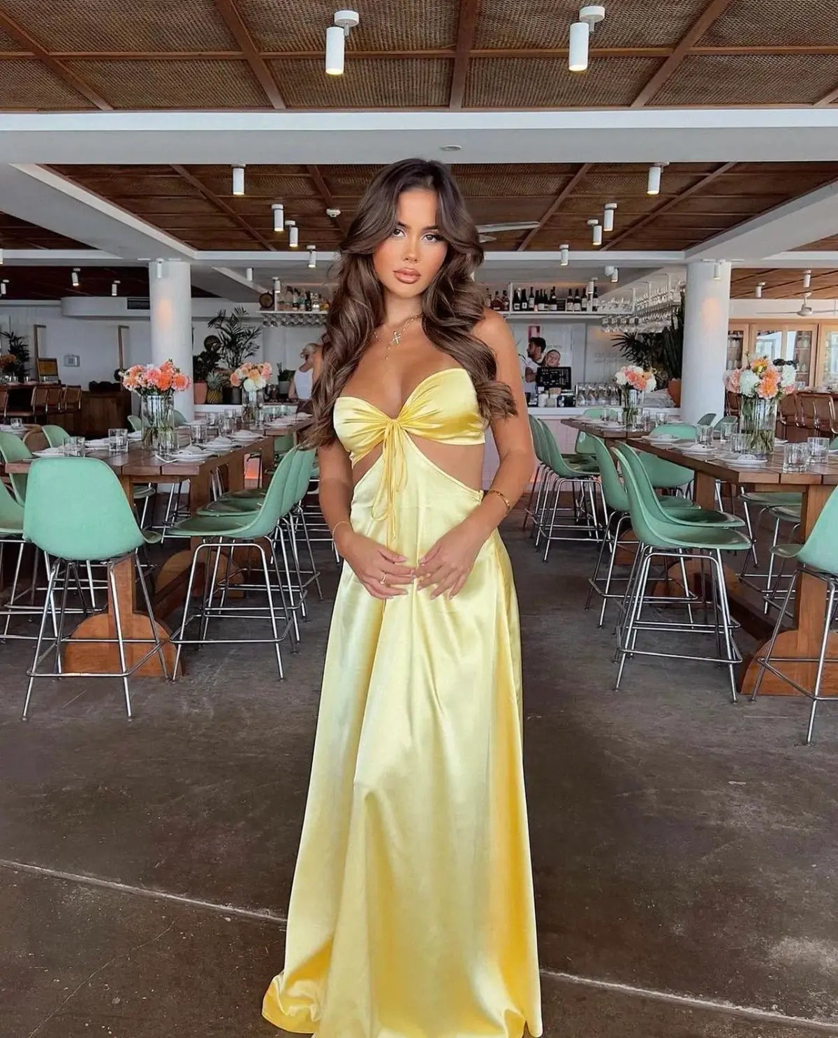 Lane + Sass Lucy Lemon Gown Yellow Size S/AU 8 photo 2