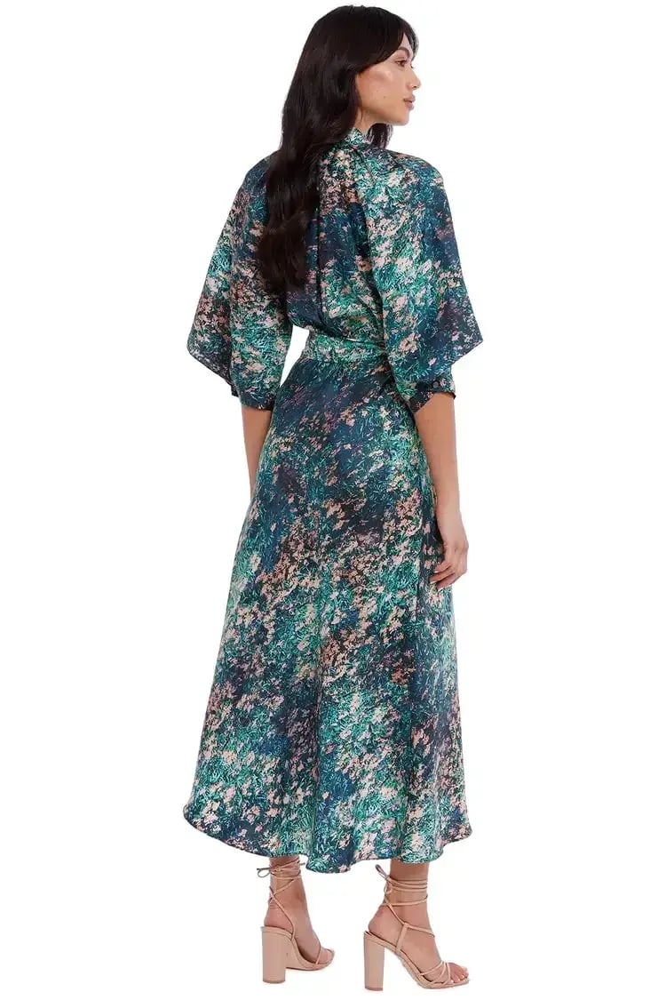 Ginger & Smart Night Grass Wrap Dress Multi Print Size 16 photo 5