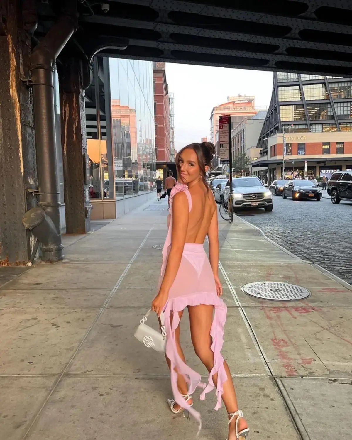 Fanci Club White Apple Cocktail Dress Pink Size XS/Au 6 photo 3