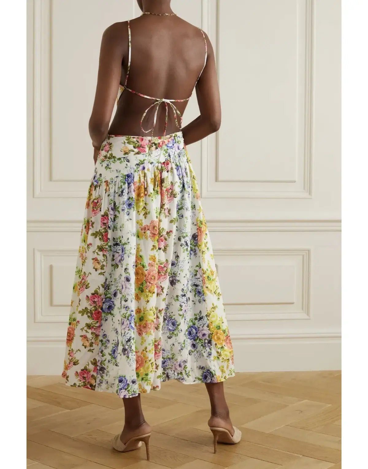 Zimmermann Net Sustain Asymmetric Open Back Floral Print Size 1 / Au 10 photo 2
