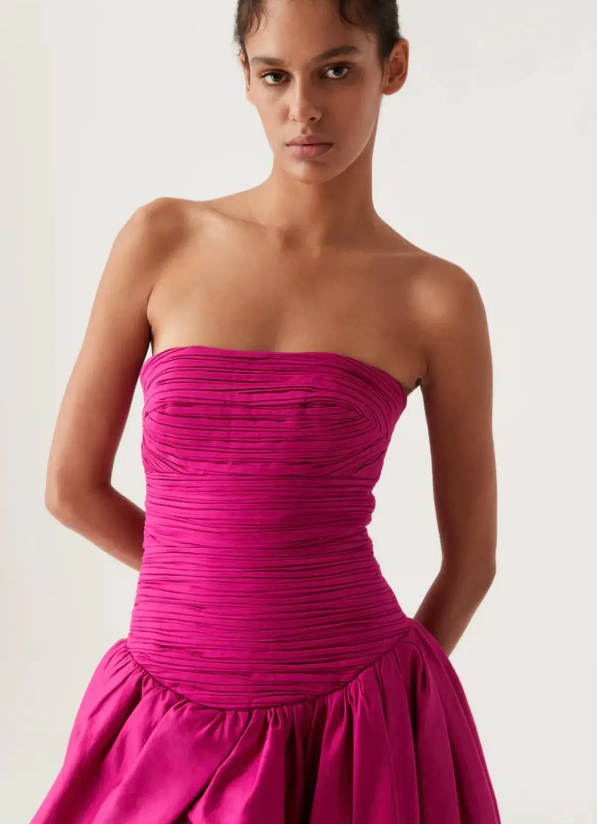 Aje Violette Bubble Hem Maxi Dress Deep Magenta Size 10 photo 3