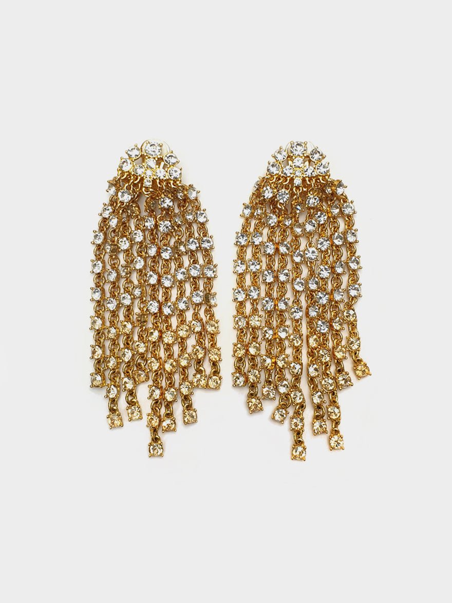 Oscar De La Renta Crystal Chain Earrings photo 3