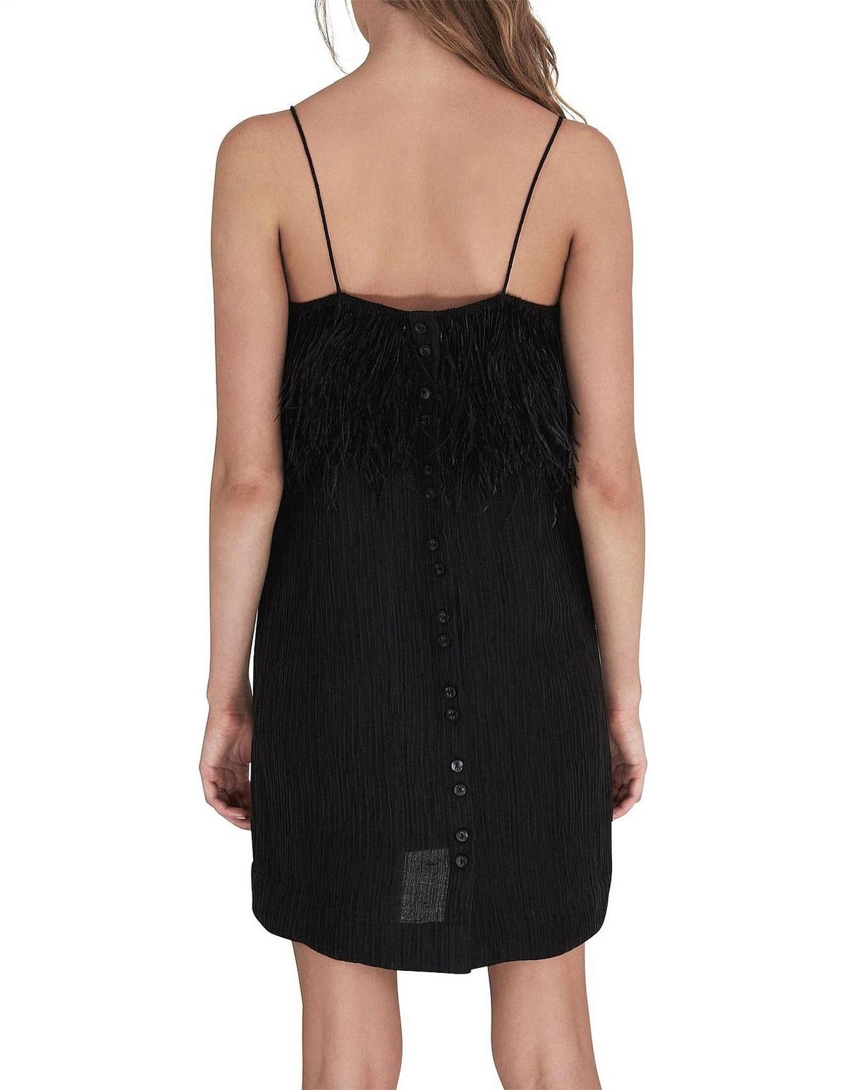 Aje Pellew Feather Mini Dress Black Size 8 photo 3