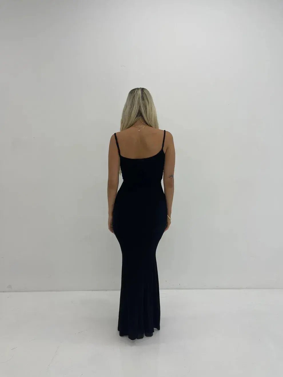 Skims Black Lounge Slip Dress Black Size 8 photo 2