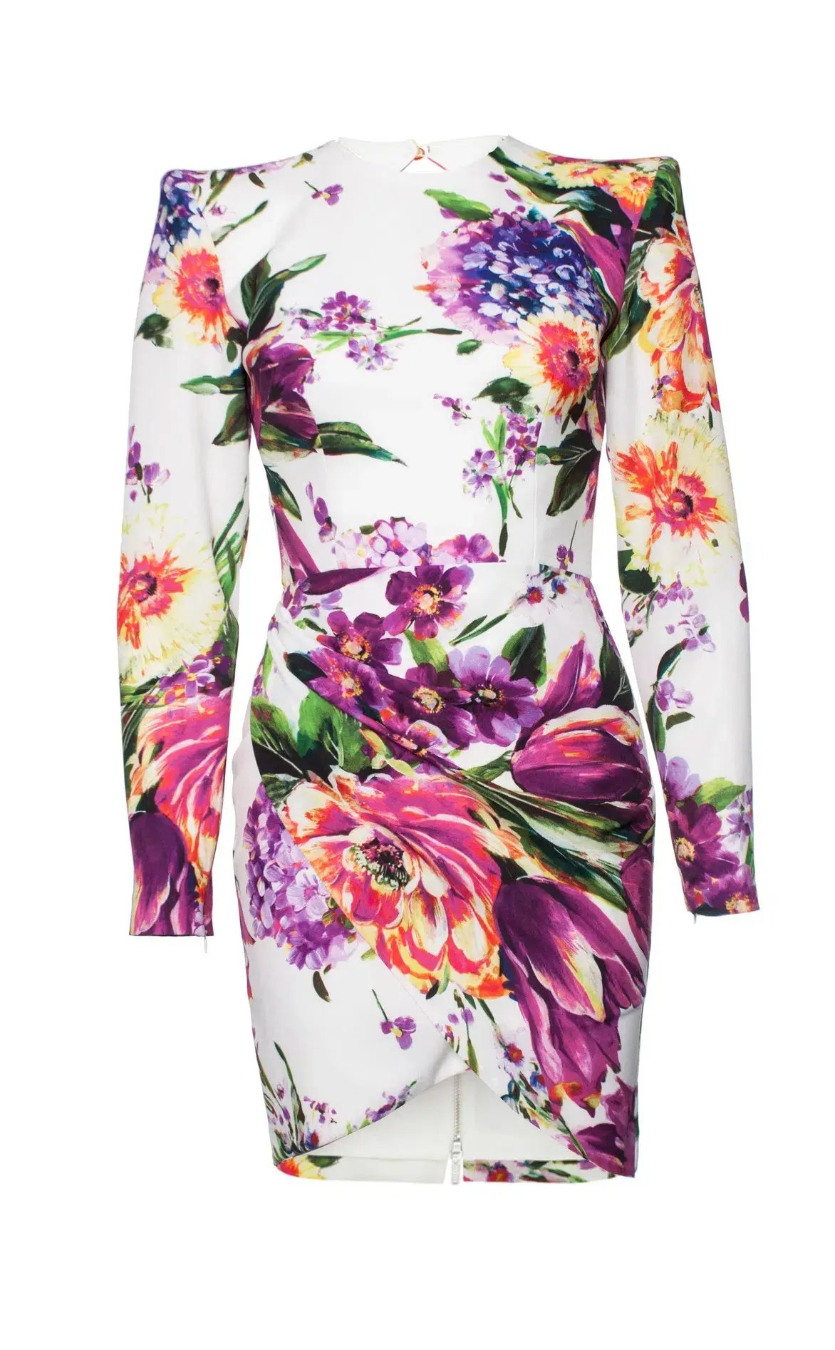 Alex Perry Anais Mini Dress Floral White Size 6 photo 2