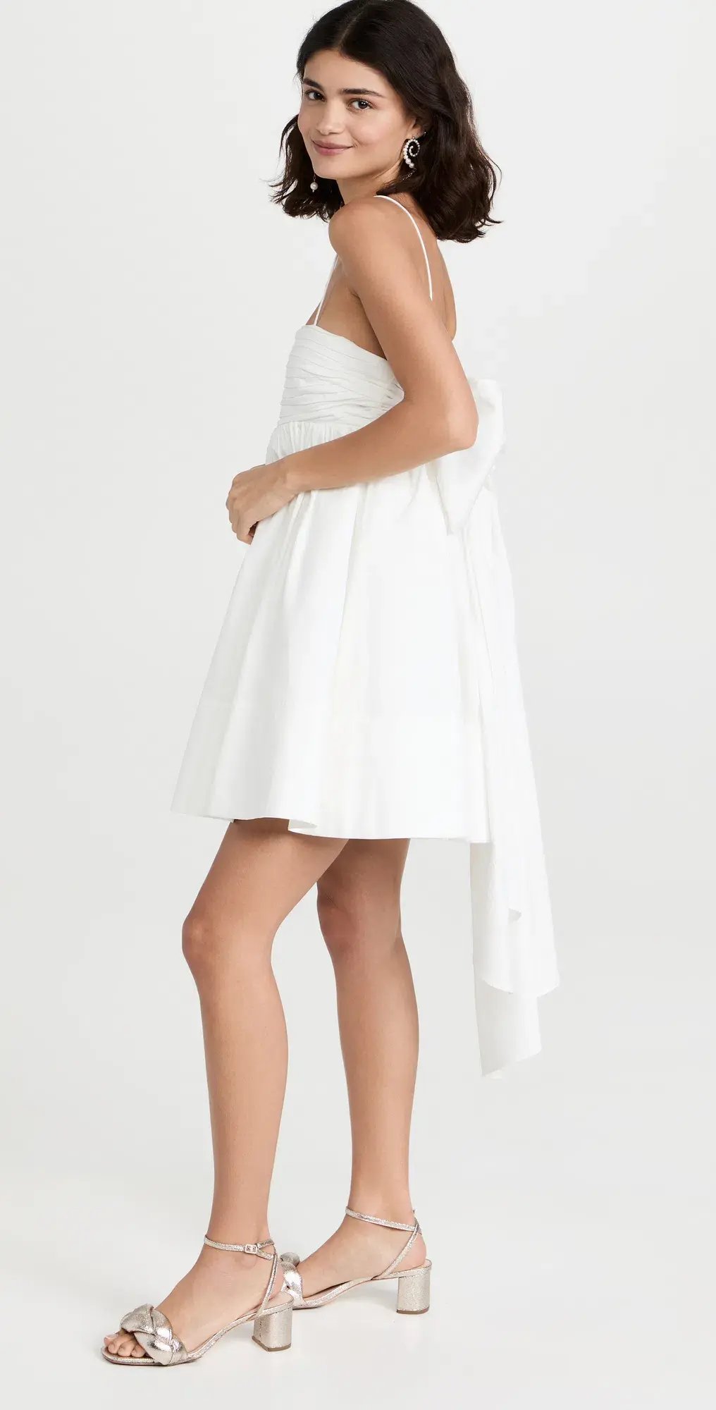Aje Catina Bow Back Mini Dress White Size 8 photo 2