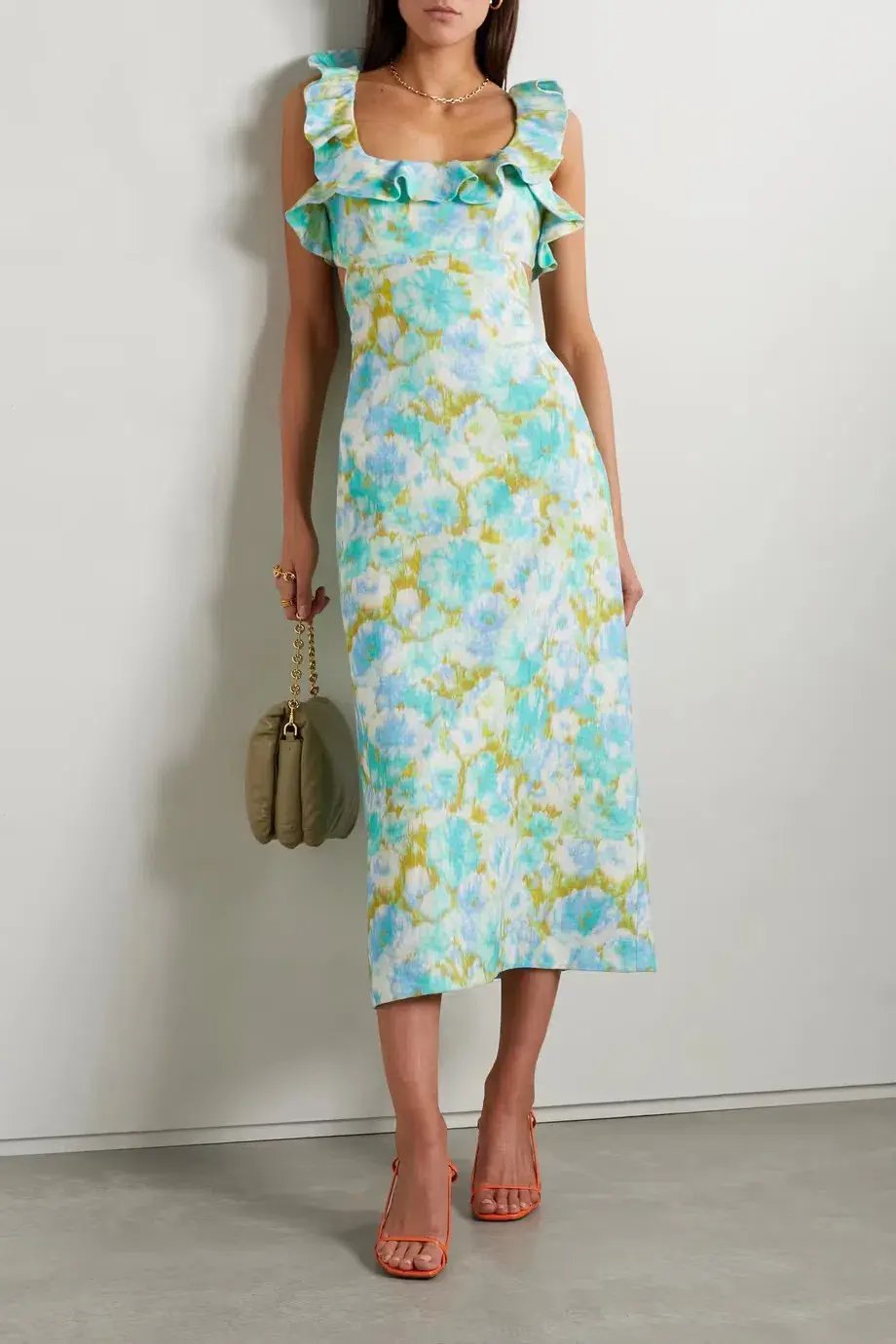 Zimmermann High Tide Frilled Midi Dress Floral Size 1/Au 10 photo 3