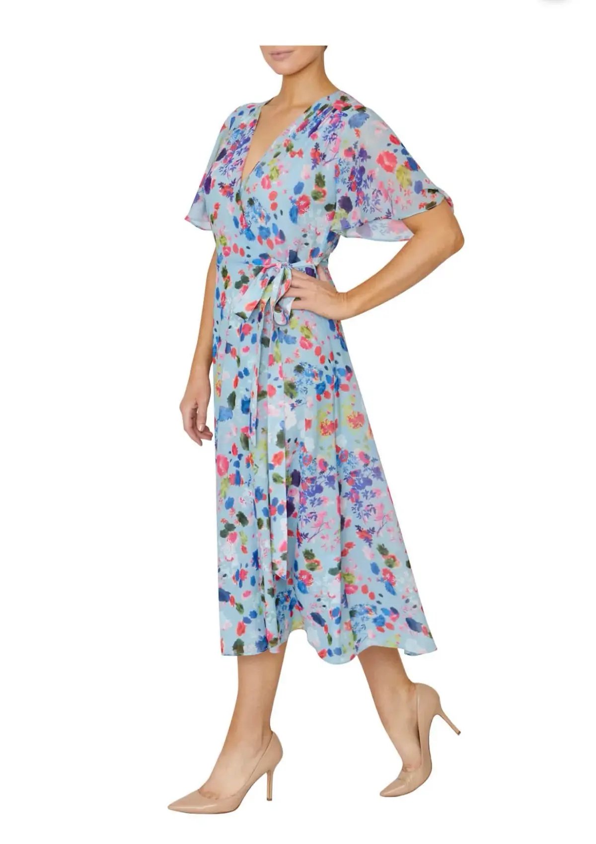 Anthea Crawford Floral Wrap Dress Print Size 8 photo 2