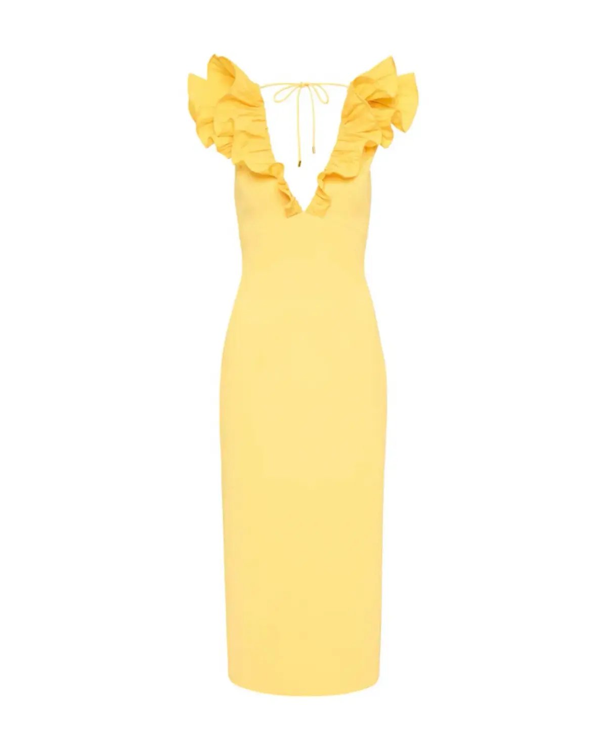 Rebecca Vallance Chloe Midi Dress Yellow Size 10 photo 5