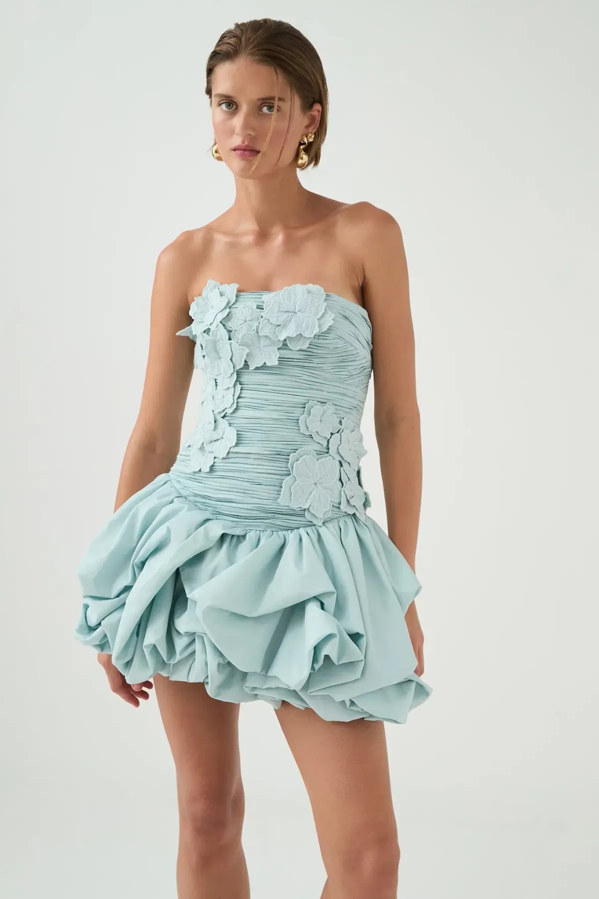 Aje Splendour Mini Dress Silver Blue Size 8 photo 2