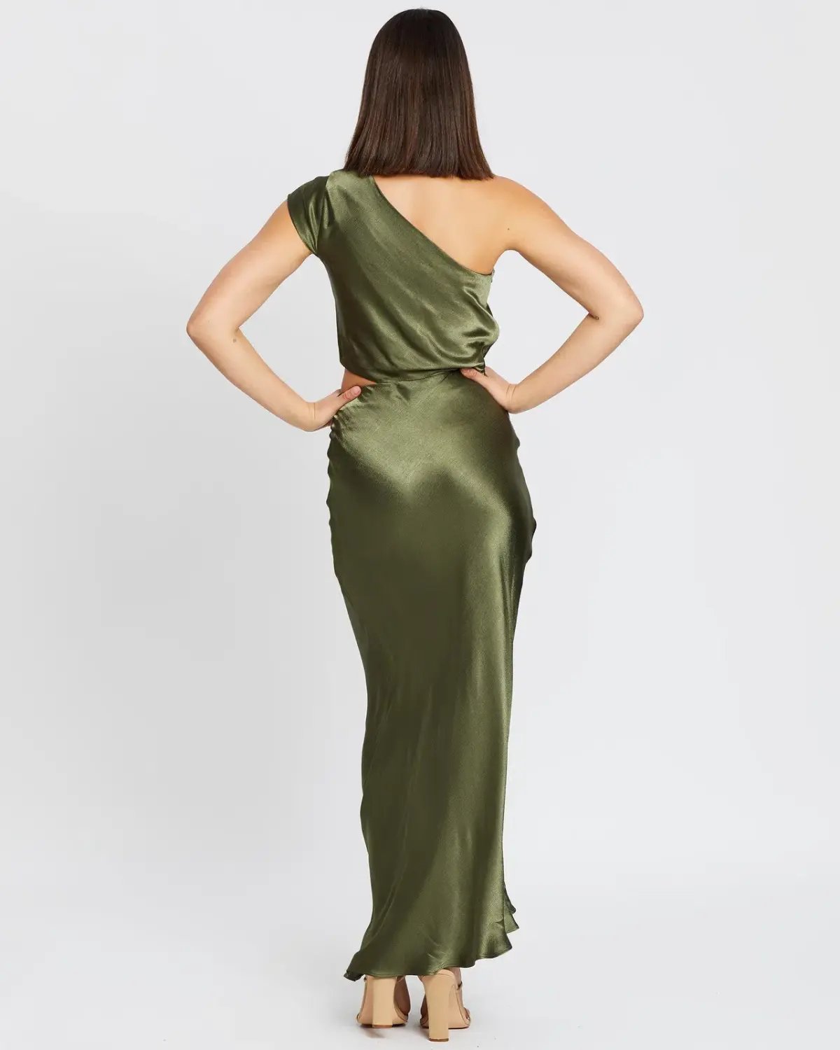 Bec & Bridge Delphine Asymmetril Midi Dress Green Size 8 photo 3