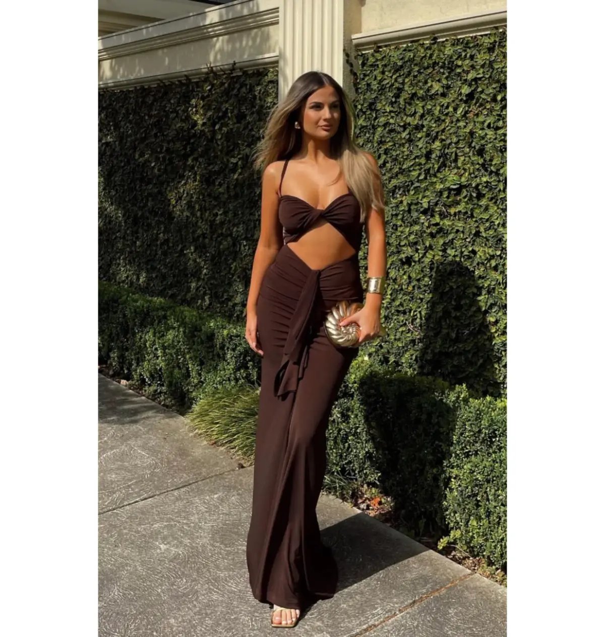Ivona Skelo Afroditi Dress Brown Size AU 8 photo 2