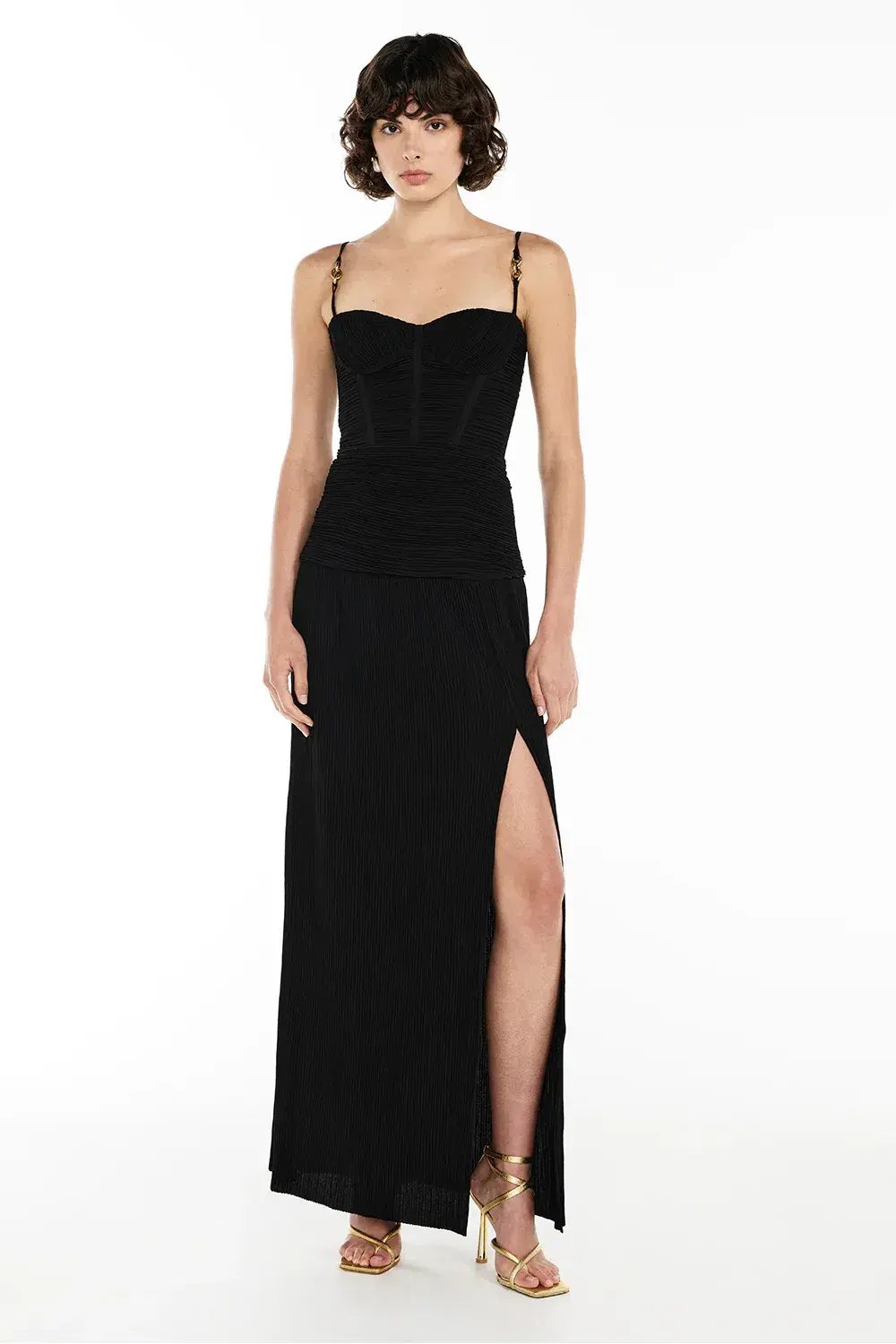 Manning Cartell Double Time Pleat Dress Black Size 14 photo 5