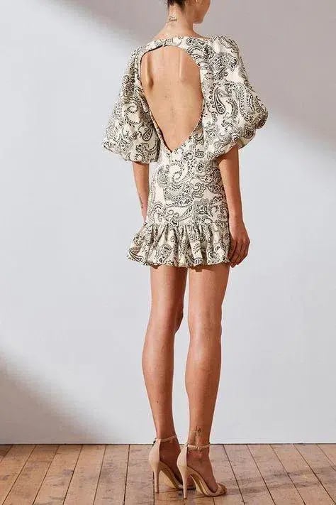 Shona Joy Zella Linen Backless Mini photo 2