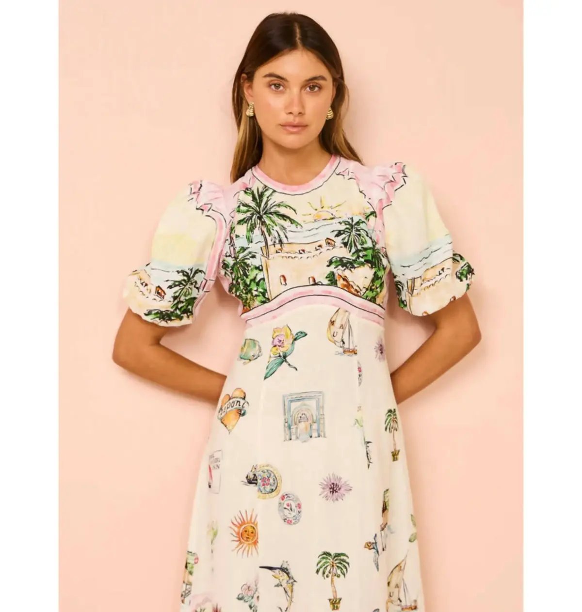 Alemais Sunset Midi Dress Print Size AU 10 photo 2