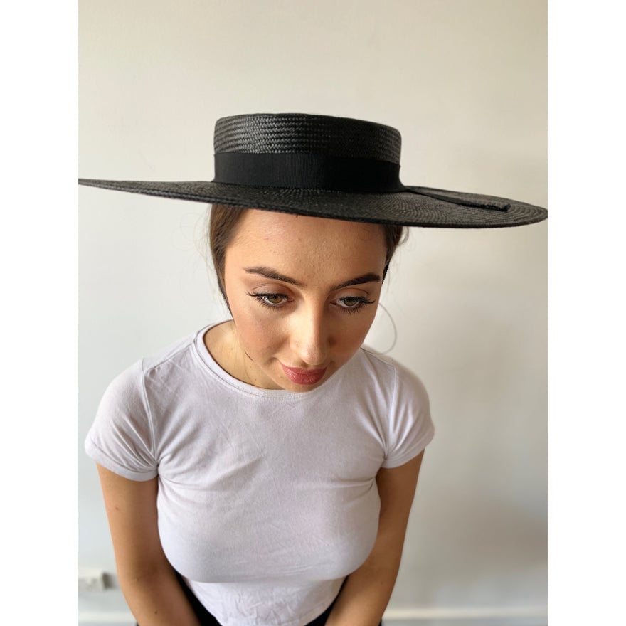 Murley & Co The Wide Brim Boater In Black photo 2