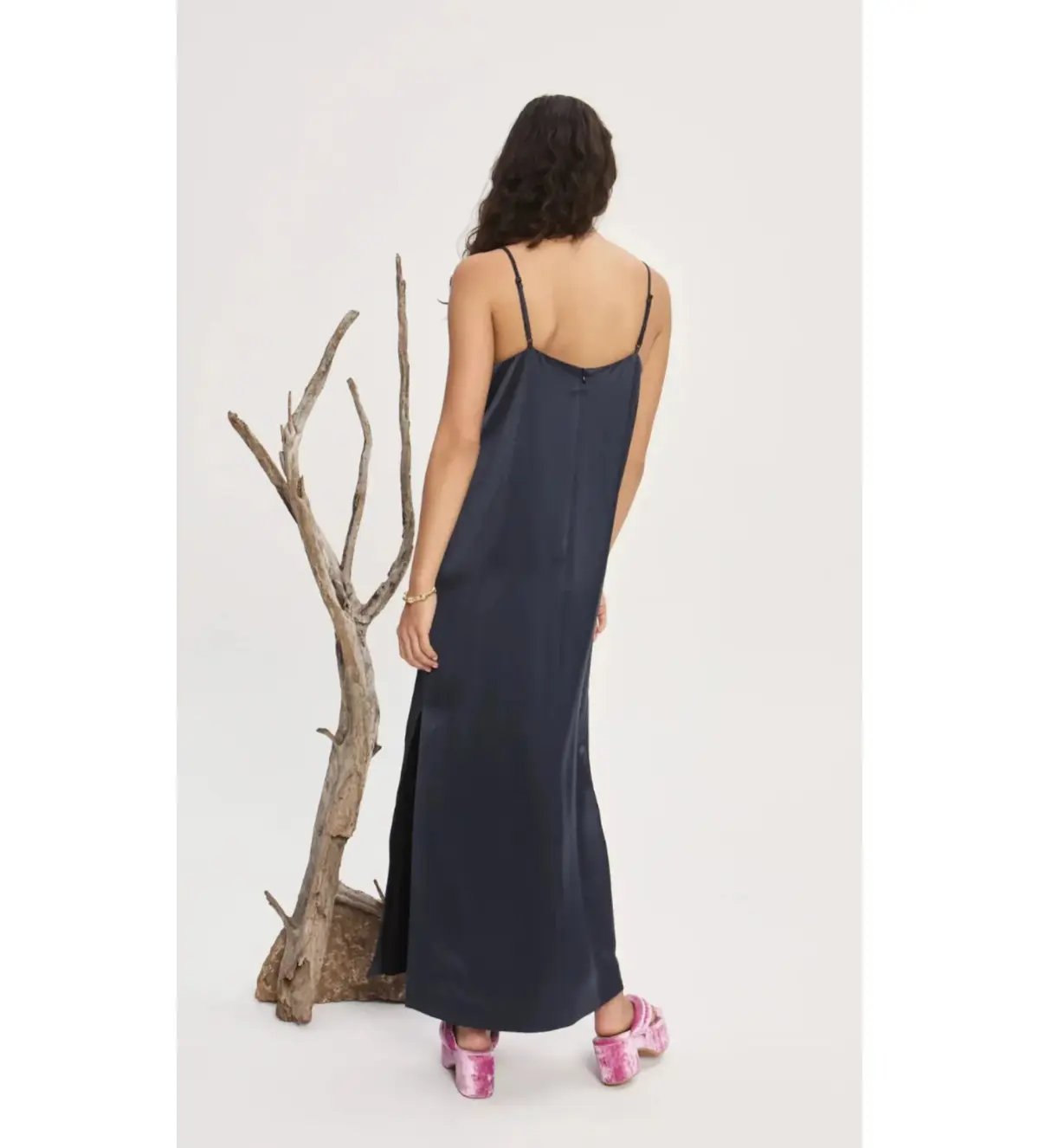 Alemais Fontaine Slip Midi Dress Navy Size 10 photo 3