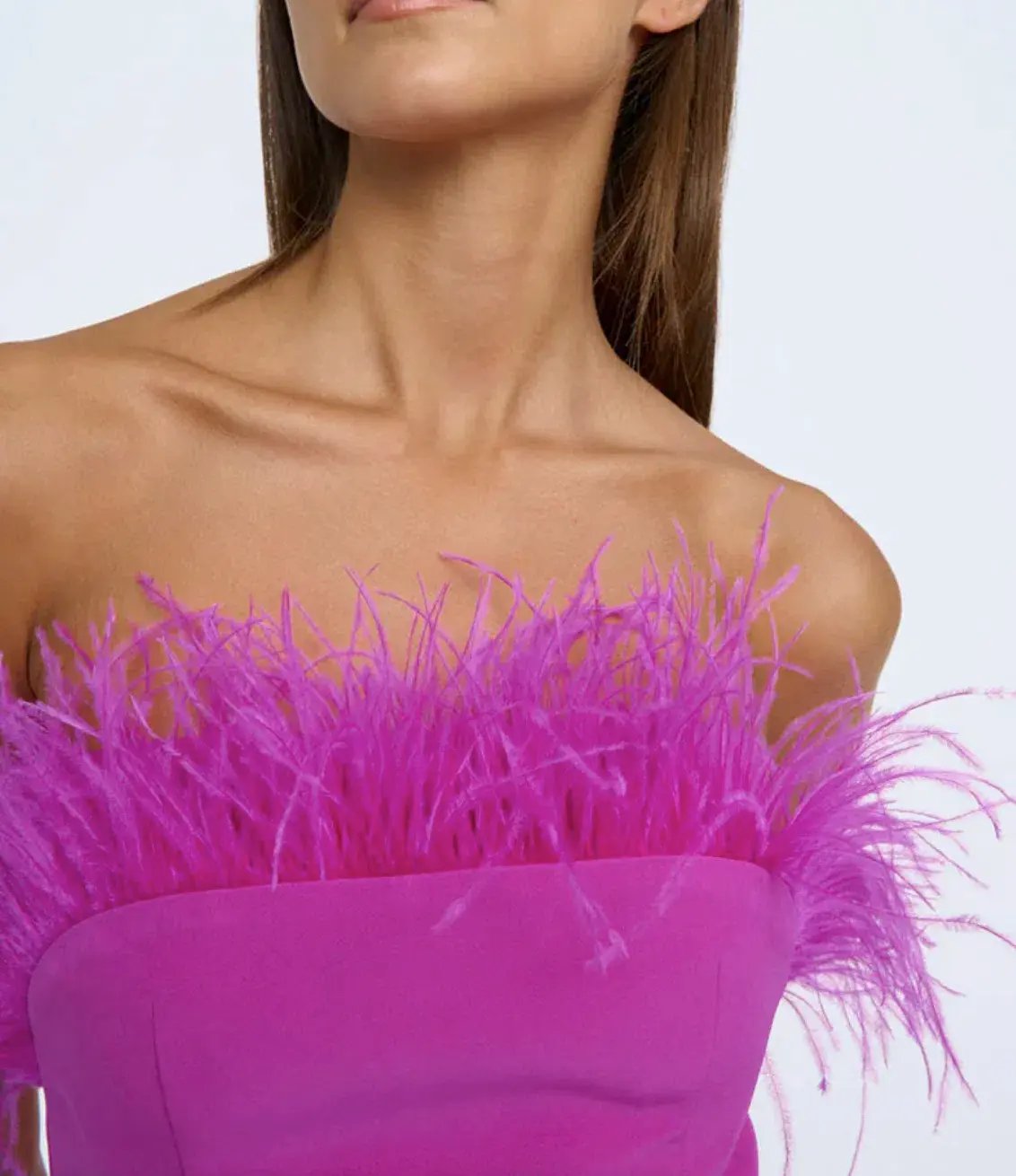By Johnny Nadia Feather Mini Dress Pink Size 10 photo 3