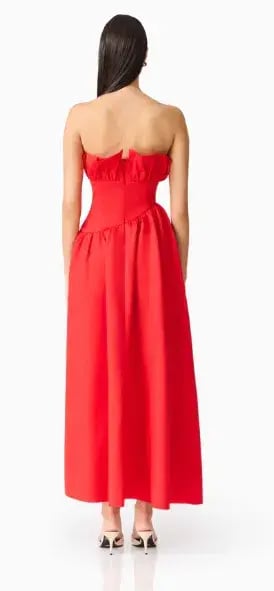 The Laurel Sleeveless Maxi Dress in Red photo 3