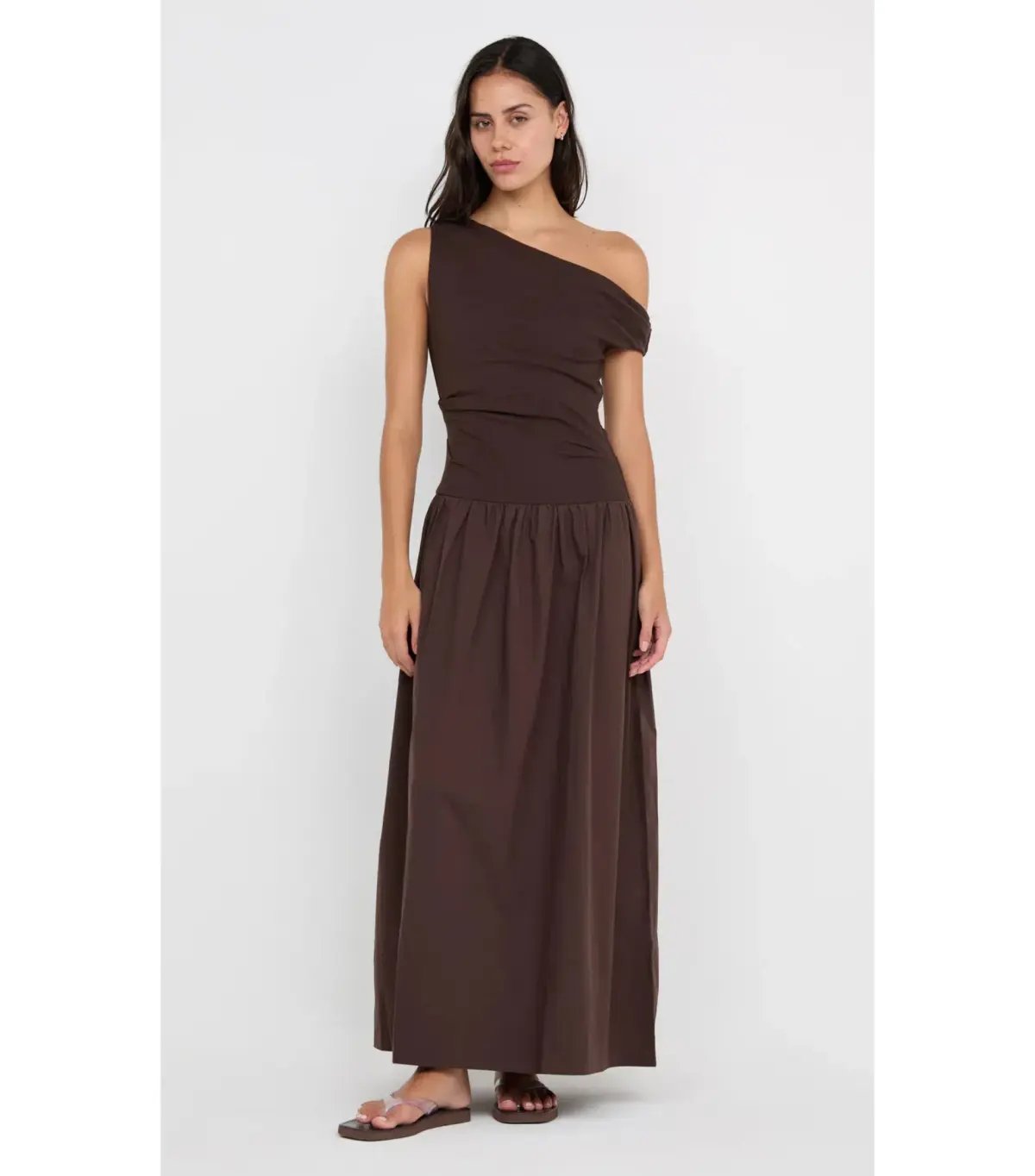 Bec & Bridge Freya Asym Maxi Dress in Dark Chocolate AU 10 photo 3