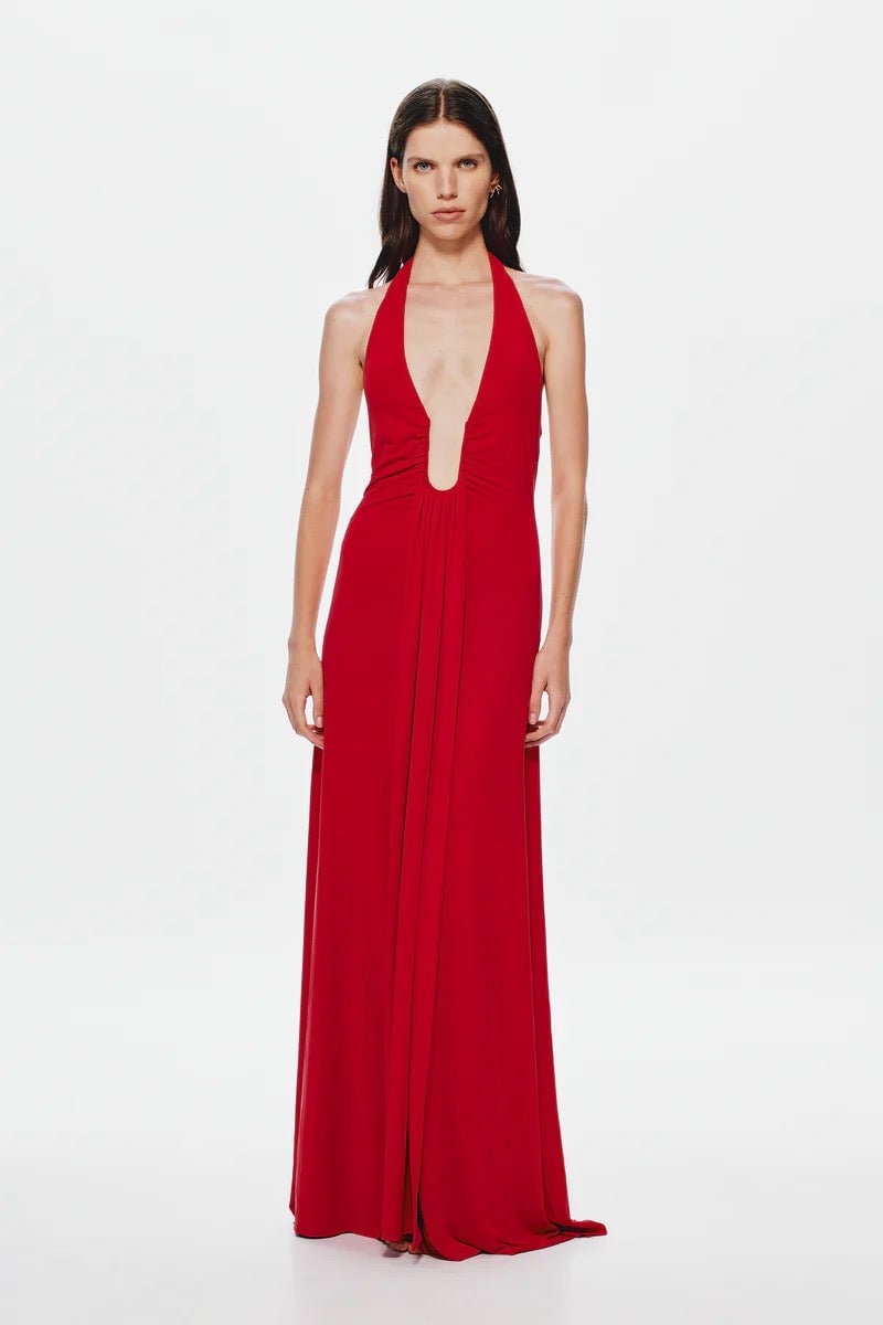 Misha Collection Jennifer Cupro Maxi Dress - Cherry photo 4
