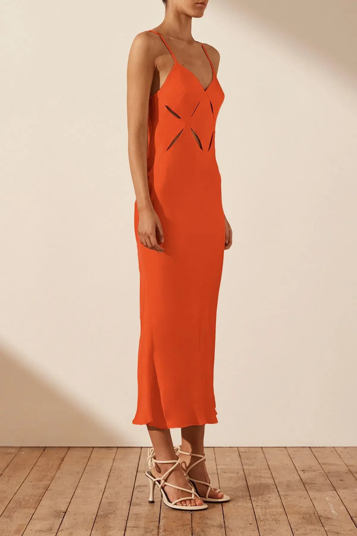 Shona Joy Milo Cut Out Slit Midi Dress Hibiscus Size 4 / XXS photo 2