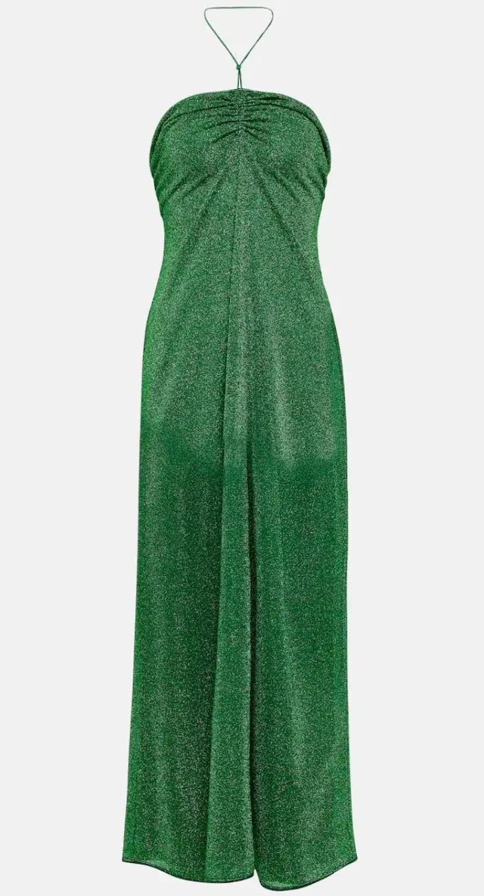 Oseree Lumiere Empire Maxi Dress in Emerald Green Size 10 photo 5