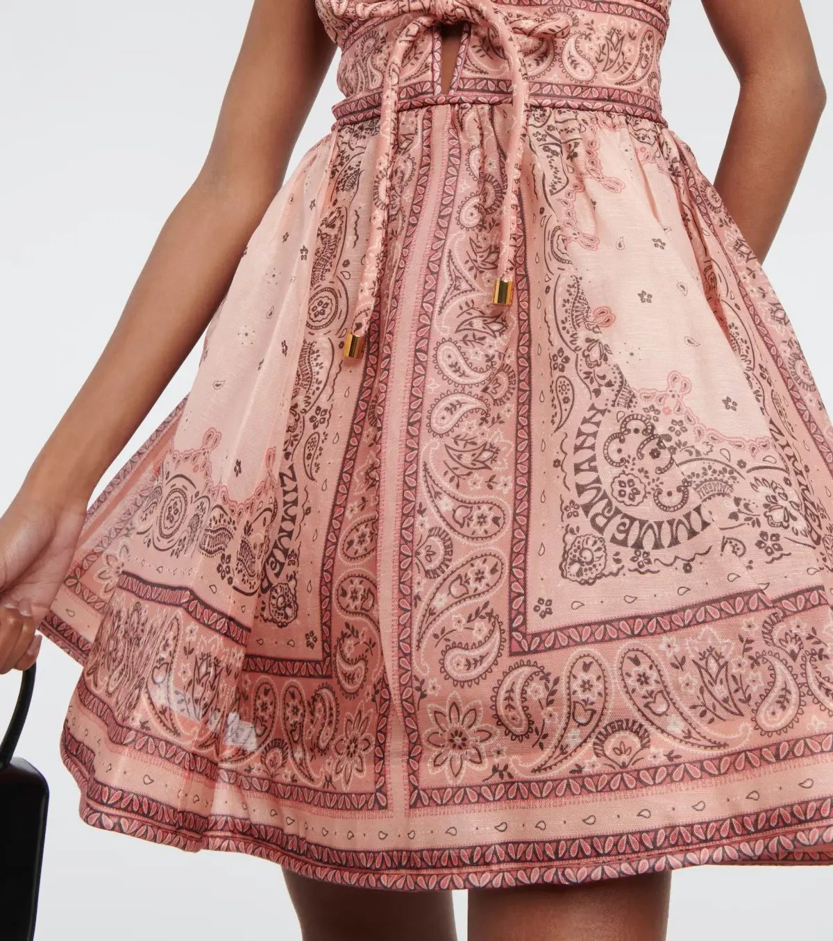 Zimmermann Matchmaker Structured Mini Dress in Pink Bandana Size 8 photo 4