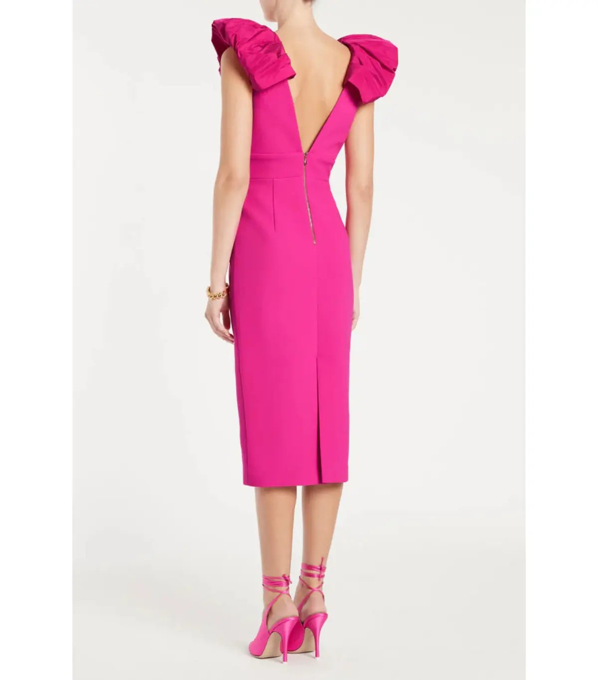 Rebecca Vallance Cupid's Bow Midi Dress Pink Size AU 10 photo 4