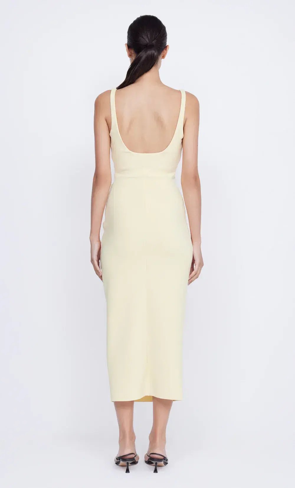 Bec & Bridge Karina Tuck Midi Dress Butter Yellow Size 6 photo 2