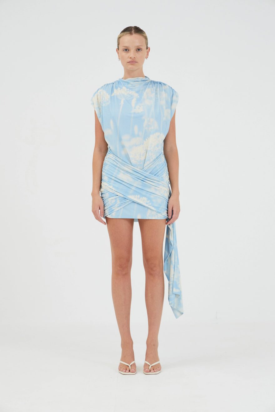 Third Form Aura Draped Mini Dress - Floral Illusion photo 4