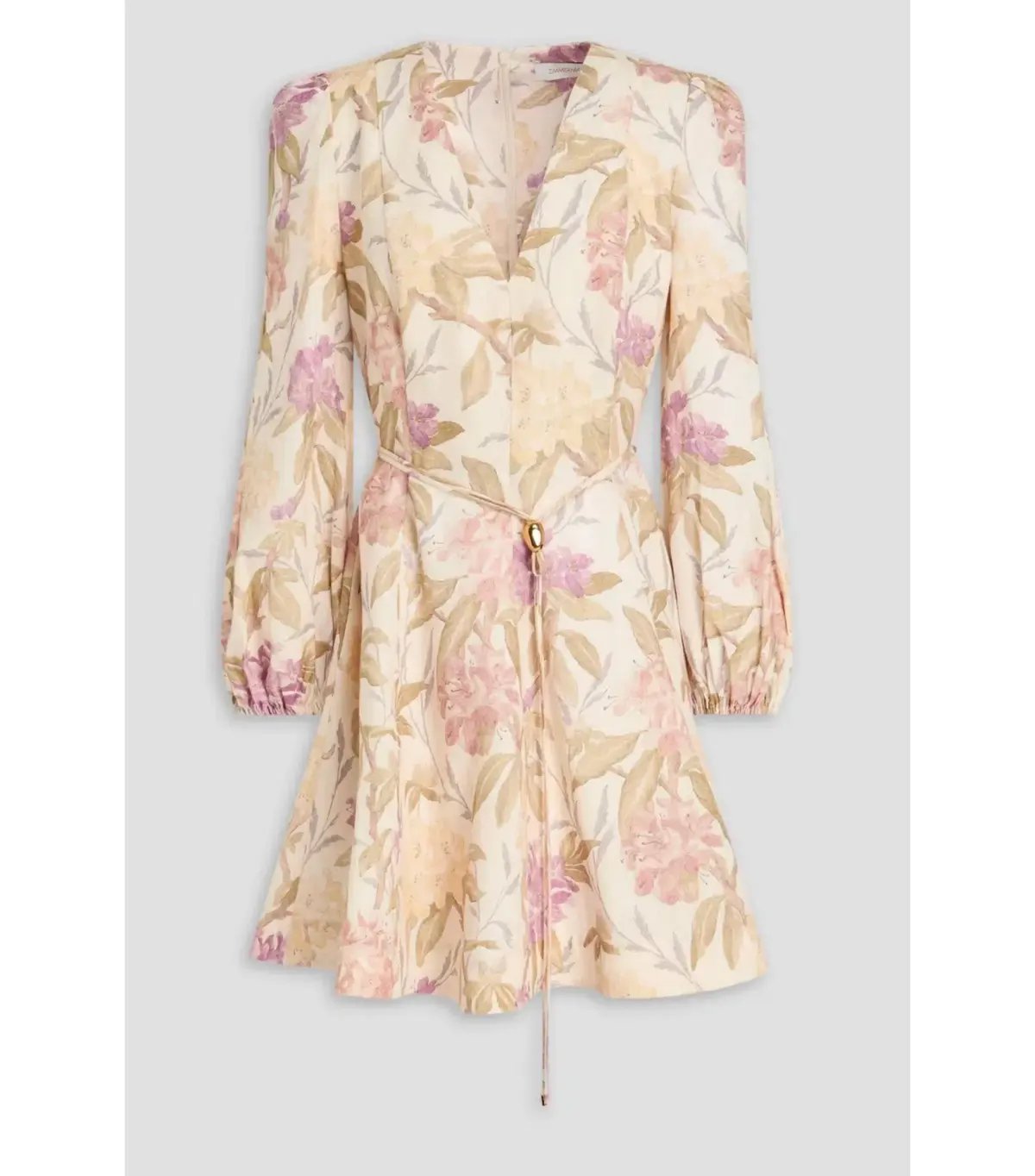 Zimmermann Illustration Belted Flip Mini Dress in Cream Inca Lily Size 2 / AU 12 photo 3