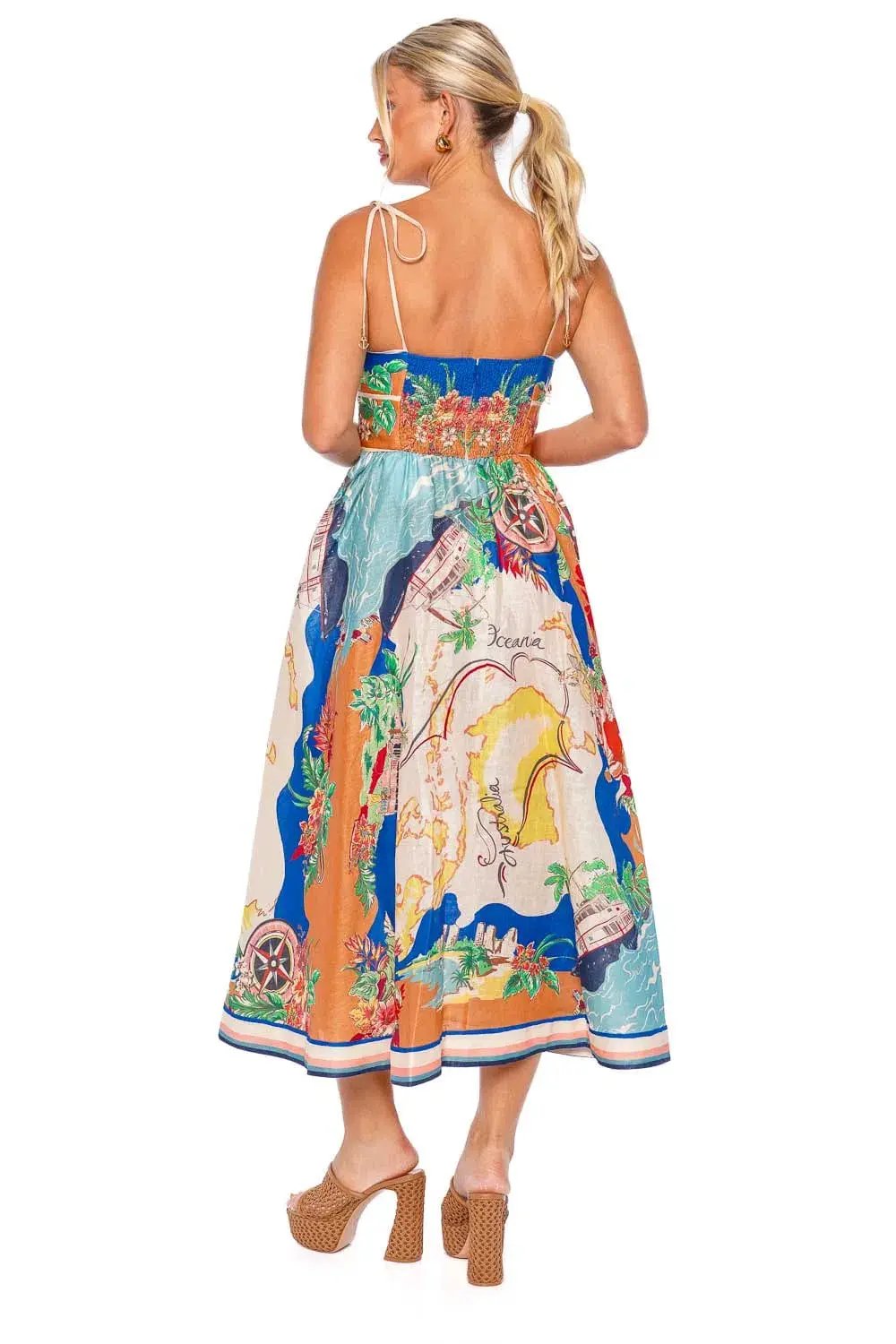 Zimmermann The Alight Picnic Dress in Nautical Map Size 2/Au 12 photo 2