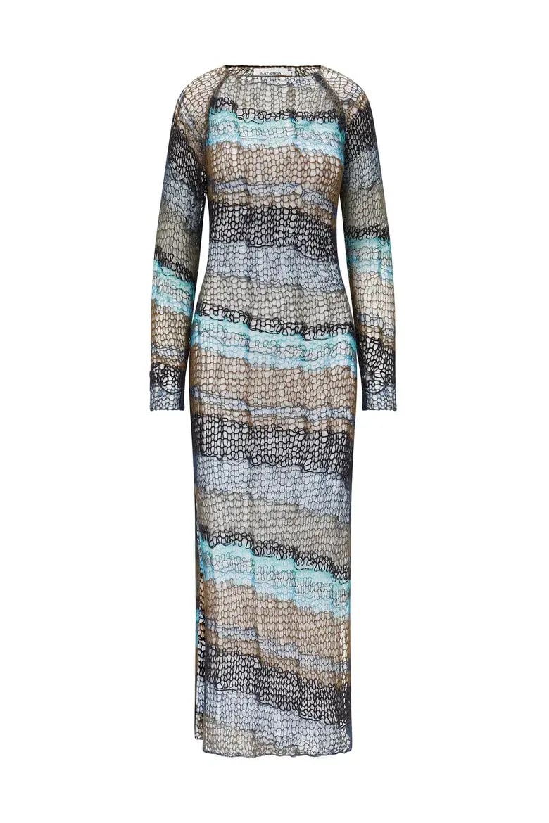 Rat and Boa Sabrina Knit Dress Multi Size 10 photo 3