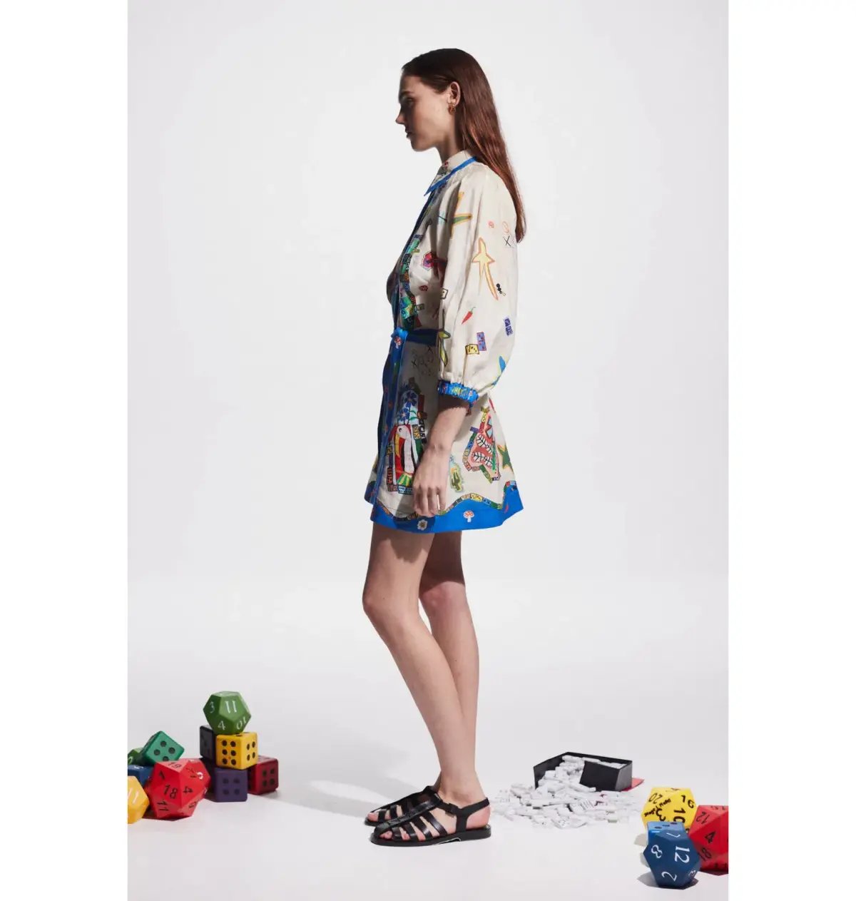 Alemais Players Mini Dress in Multi Size AU 12 photo 2