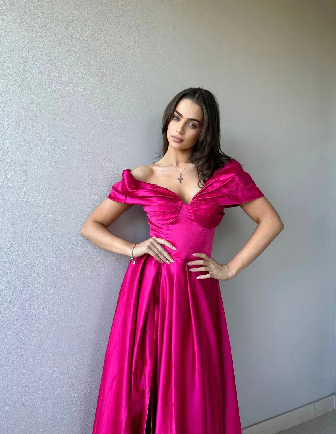 Custom Off Shoulder Formal Gown Pink Size 8/10 photo 3