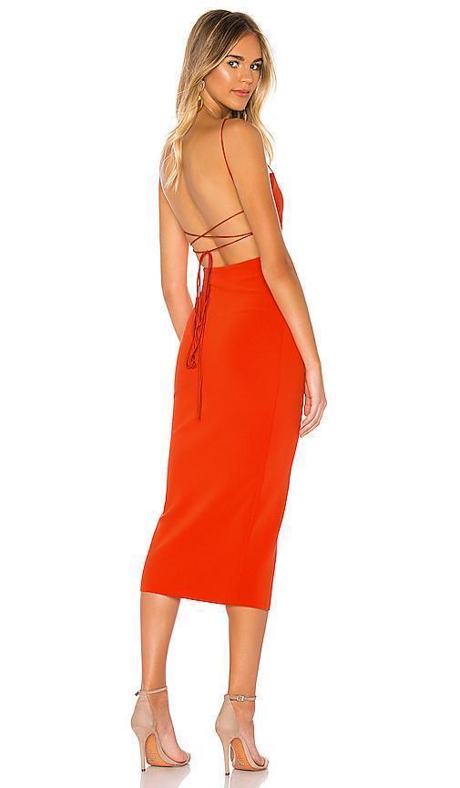 Bec and Bridge Lea Lace Up Midi Dress Red Size 6 photo 2